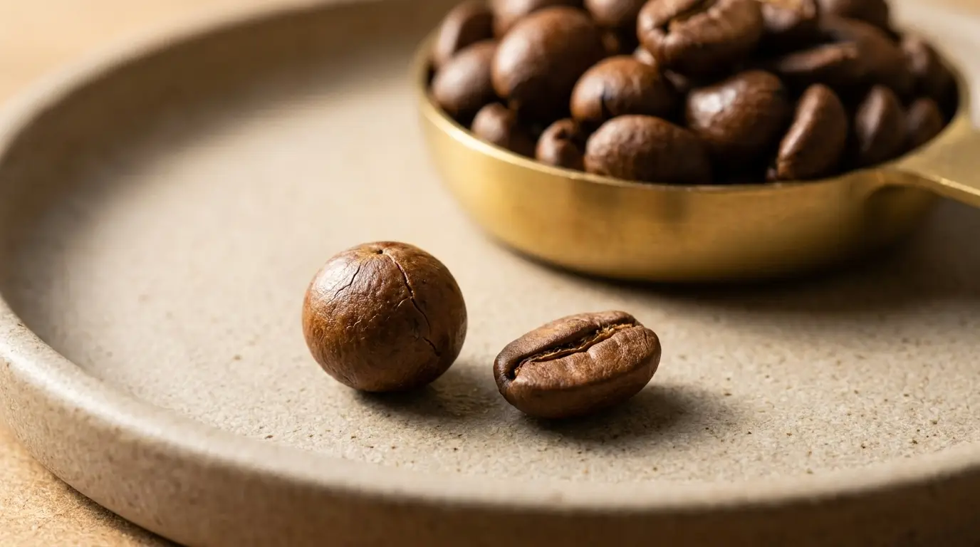 Peaberry (Caracolillo): El "accidente" genético que concentra sabor en un solo grano redondo