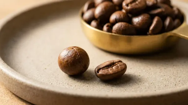 Peaberry (Caracolillo): El "accidente" genético que concentra sabor en un solo grano redondo